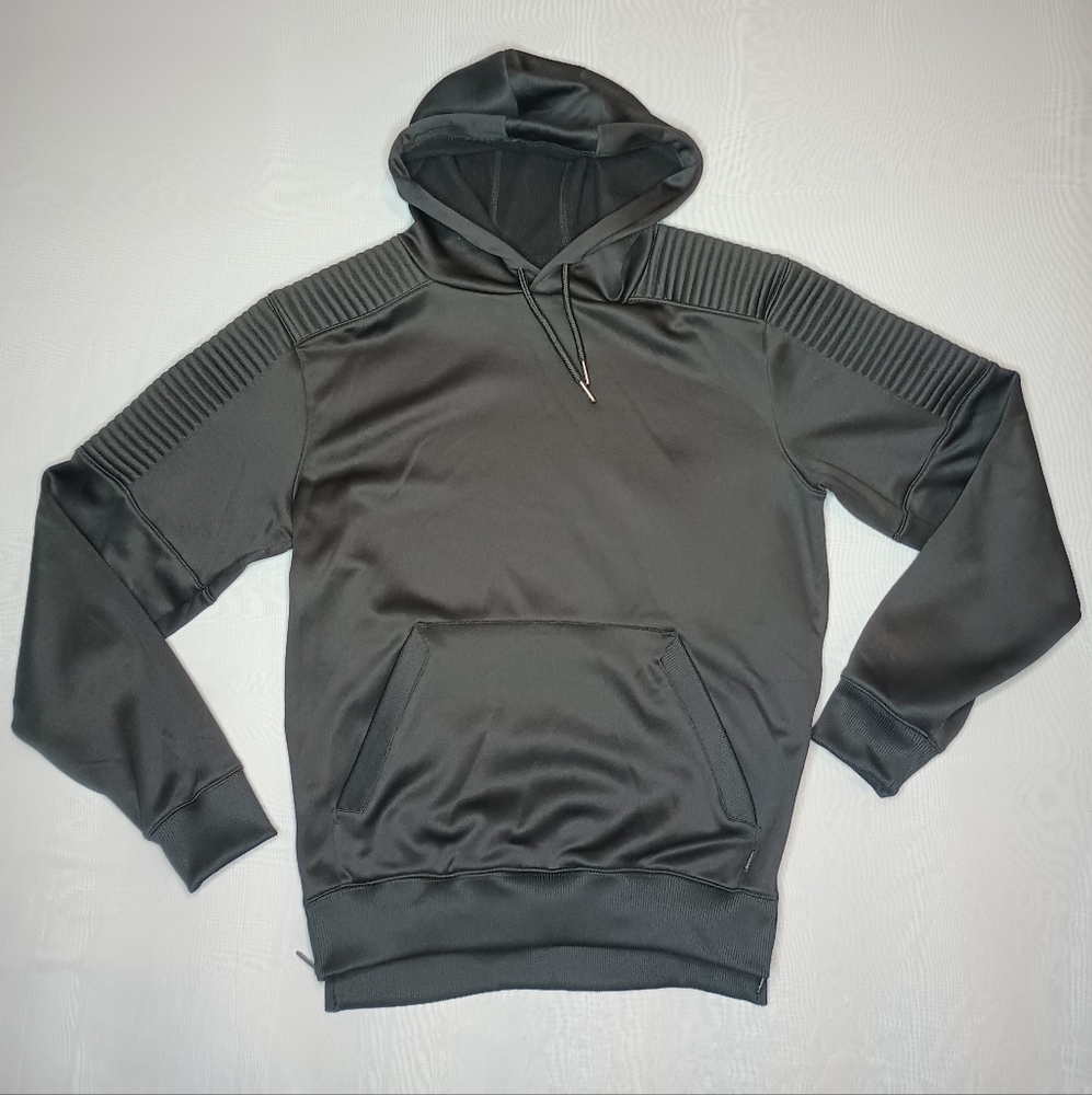 Champs Sports Gear CSG Dual Zip Hooded Sweatshirt Mens Small Padded Shoulder Blk